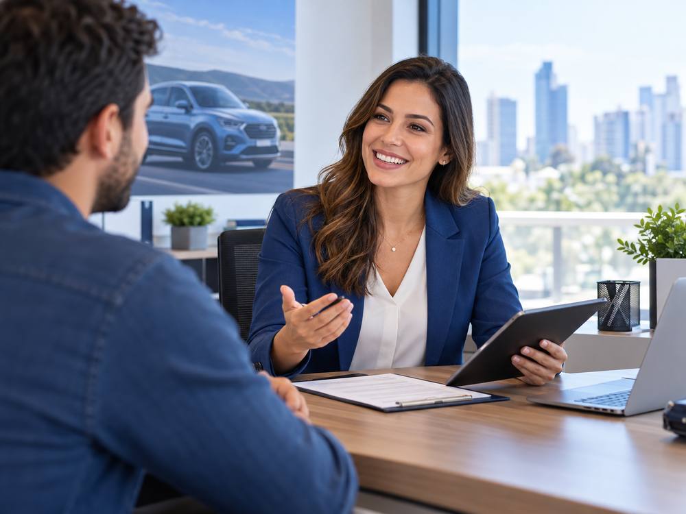 Consultora atendendo um cliente